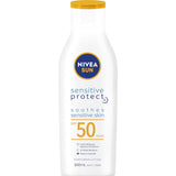 Nivea Sunscreen Lotion Sensitive SPF 50, a lightweight, non-greasy formula for effective UVA/UVB protection and hydration.