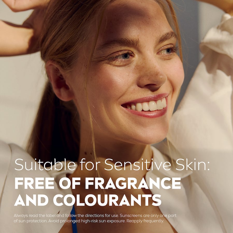 Nivea Sunscreen Lotion Sensitive SPF 50 offers broad-spectrum UV protection with soothing Aloe Vera and Chamomile for sensitive skin.