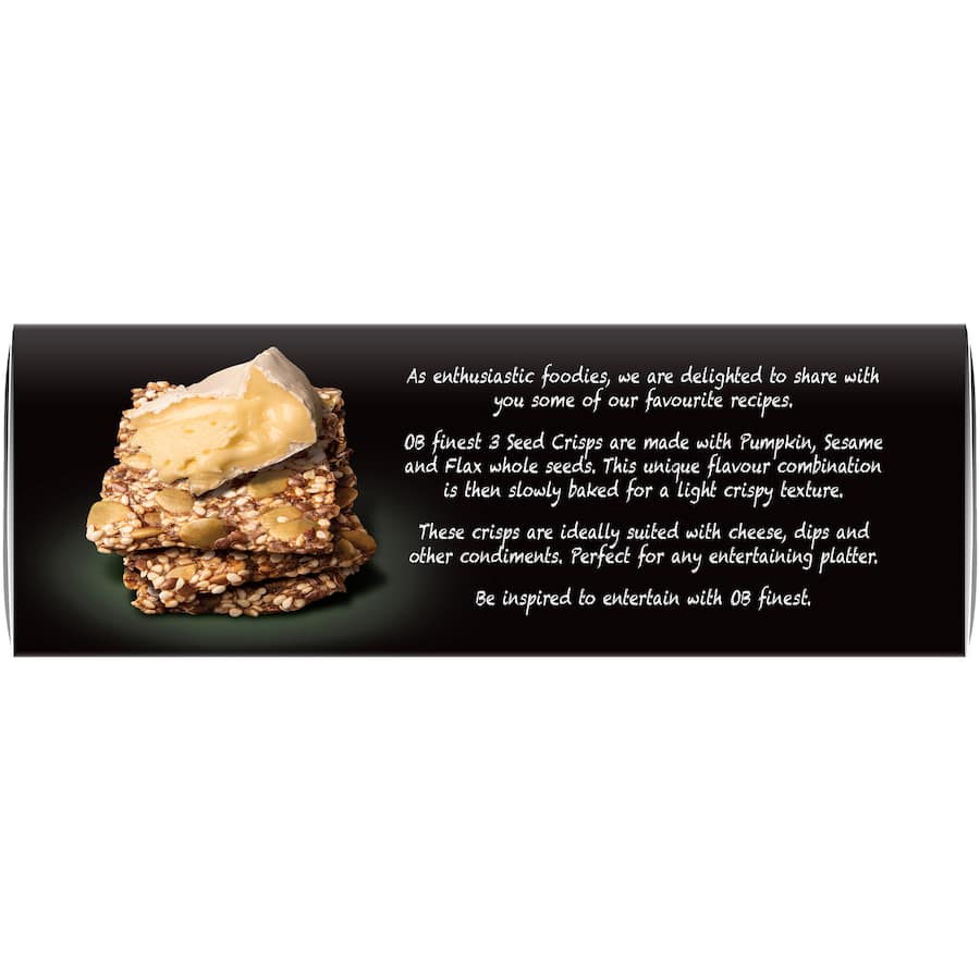 Gluten-free 3 Seed Crisps made with pumpkin, sesame, and flax seeds; perfect for pairing with dips and cheeses.