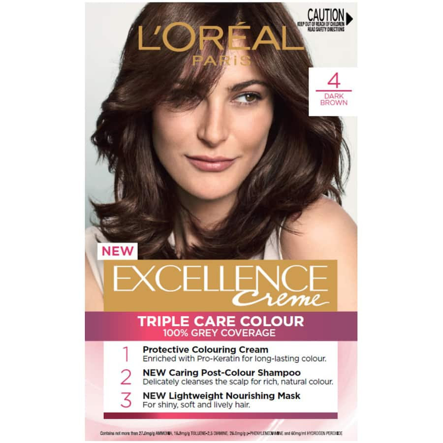 Loreal Excellence Hair Colour Dark Brown 4