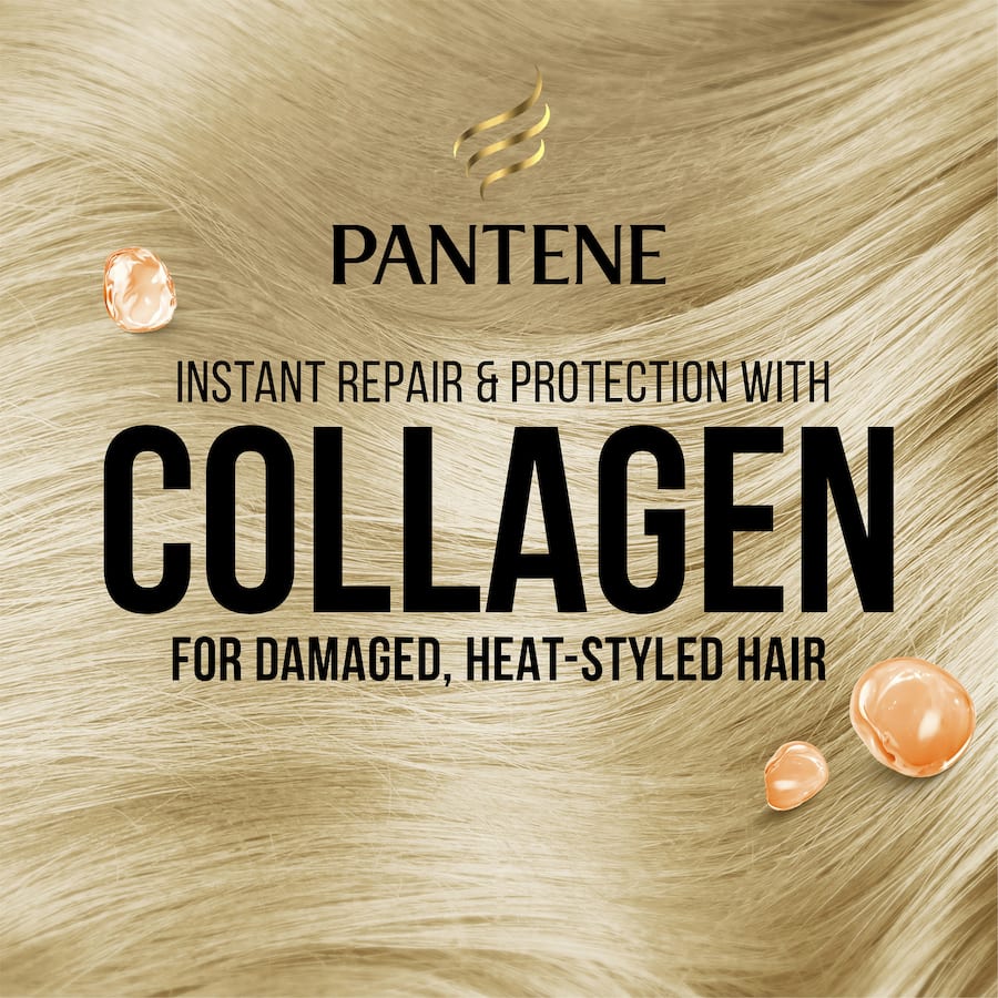 Pantene Miracles Shampoo Collagen Repair & Protect revitalizes hair with Pro-V nutrients and collagen for strength and shine.