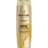 Pantene Miracles Shampoo with Biotin revitalizes hair, offering deep cleansing and nourishment for shiny, healthy strands.