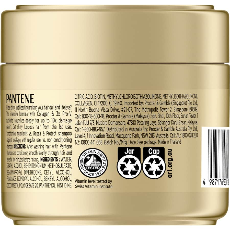 Deeply nourishing Pantene Miracles Hair Mask with collagen for hydration, repair, and shine in just five minutes.