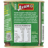 Ayam Coconut Cream Premium in a can, showcasing rich, creamy texture, perfect for curries and desserts, with no preservatives.