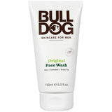 Bulldog Facial Wash Original, a vegan men's cleanser with aloe vera and green tea, refreshes and nourishes all skin types.