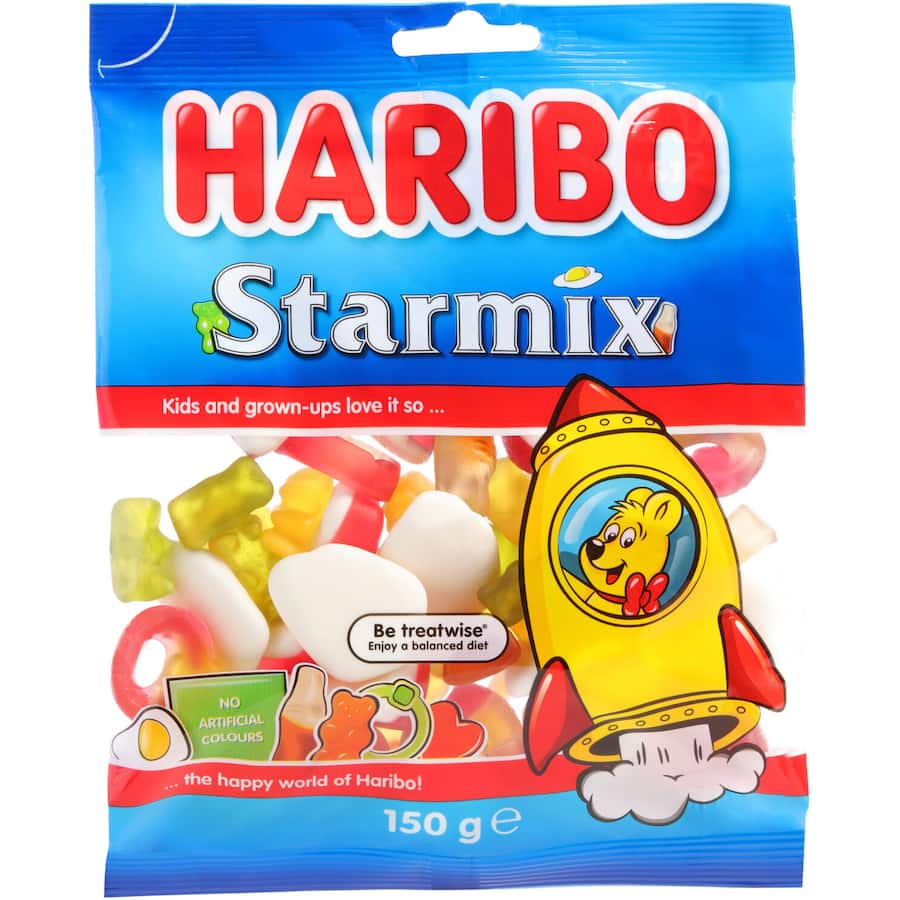 Haribo Jelly Sweets Star Mix featuring fruity star-shaped candies, Goldbears, and chewy, sweet flavors for any occasion.