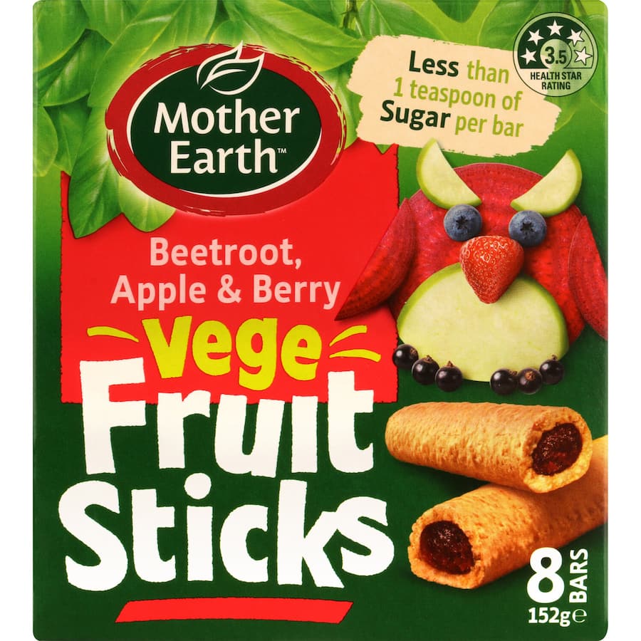 Soft baked fruit sticks made with beetroot, apple, and berry, perfect for nutritious snacking on-the-go.