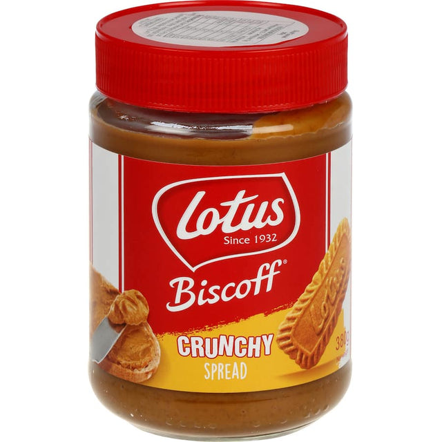 Lotus Biscoff Spread Crunchy: a creamy, crunchy treat perfect for spreading, dipping, or enhancing desserts with caramelized flavor.