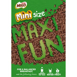 Nestle Milo Cereal Minis: Whole grain chocolate malt bites for a delightful, energy-boosting breakfast or snack.