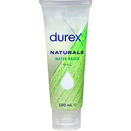 Durex Naturals Lube Intimate Gel, eco-friendly, water-based, pH-friendly lubricant for smooth, comfortable intimacy.