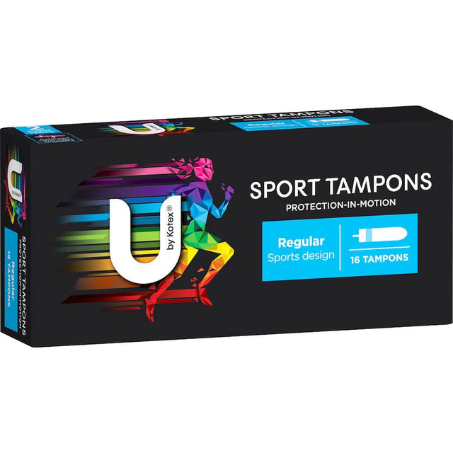 U By Kotex Regular Sport Tampons, designed for active lifestyles with reliable protection and easy insertion.