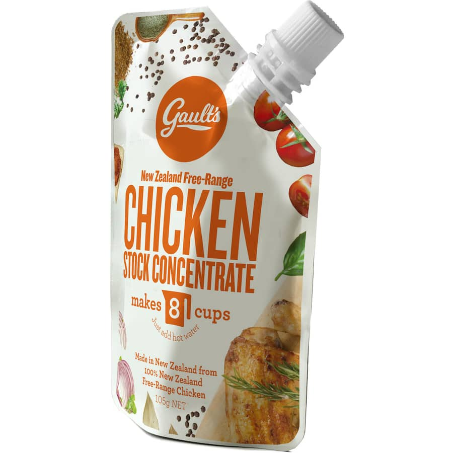 Gault's Chicken Stock Concentrate pouch for creating rich, premium-quality chicken stock for soups and sauces.