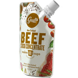 Gaults Beef Stock Concentrate packet, a rich blend of New Zealand beef and vegetables for gourmet-quality stock and flavor boosts.