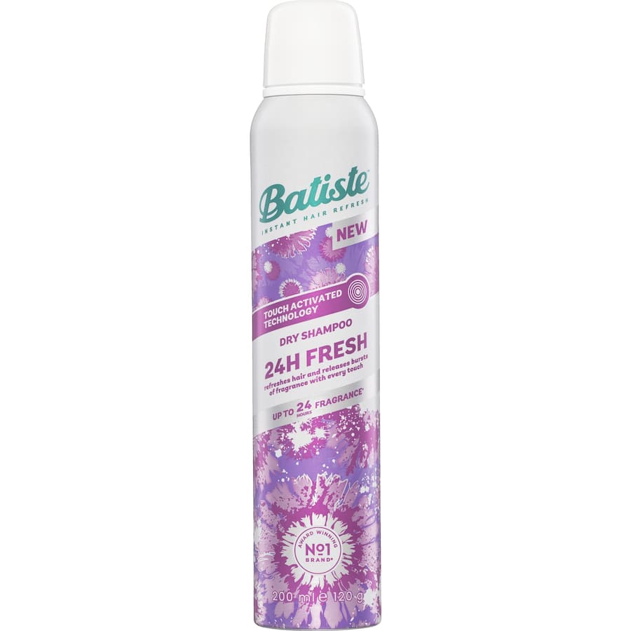 Batiste Dry Shampoo Fresh revitalizes hair instantly, providing 24-hour freshness and volume without water for all hair types.