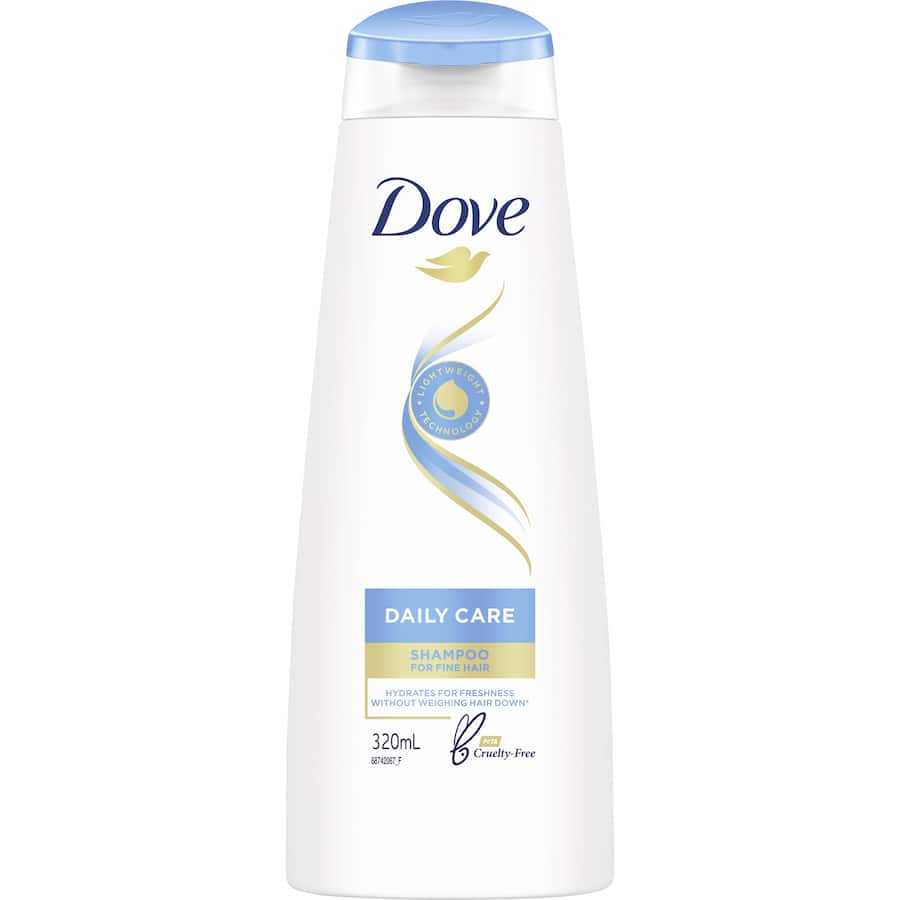 Nourishing Dove Daily Care Shampoo for normal to dry hair, leaving it hydrated, shiny, and beautifully manageable.