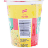 Savory chicken-flavored instant noodles in a convenient cup, perfect for quick meals at home, work, or on-the-go.