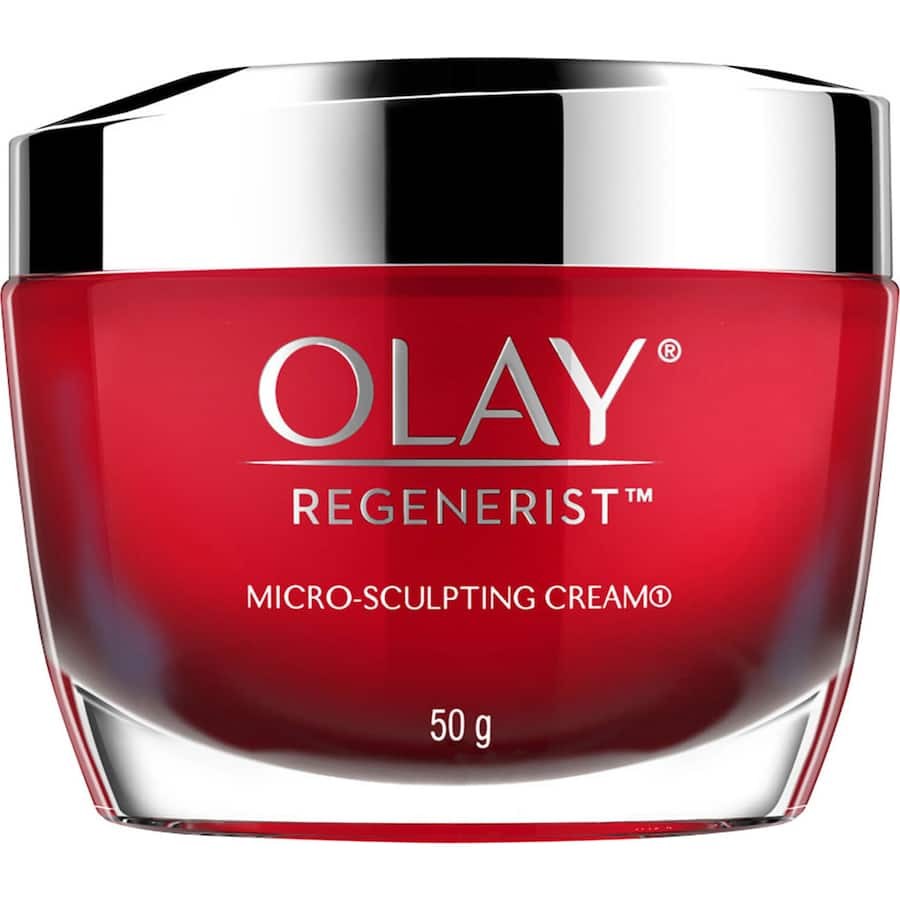 Olay Regenerist Microsculpting Face Cream - advanced anti-aging moisturiser with niacinamide, peptides, and olive extract for youthful skin.