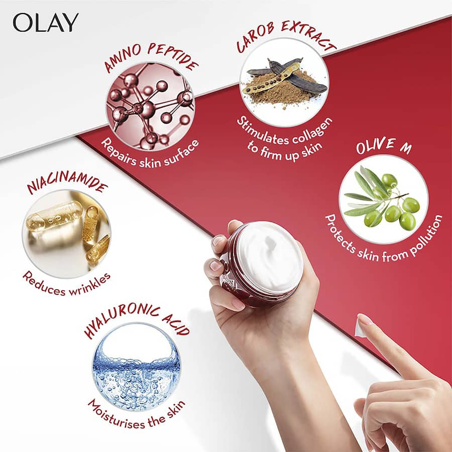 Olay Regenerist Microsculpting Face Cream: anti-aging moisturiser with niacinamide, peptides, and antioxidants for youthful skin.