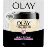 Olay Total Effects Night Face Cream: vitamin-rich moisturizer revitalizes skin, reduces fine lines, and enhances radiance overnight.