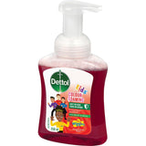 Colorful foam Dettol Kids Hand Wash Berry, antibacterial and gentle, making hand hygiene fun for children.