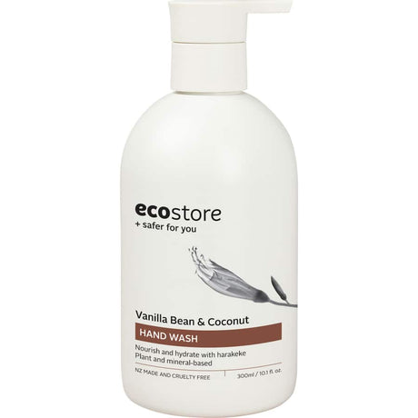 Ecostore Hand Wash in Vanilla & Coconut offers a soothing, eco-friendly cleanse with tropical scents and hydrating ingredients.