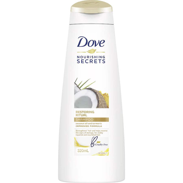 Dove Nourishing Secrets Shampoo for damaged hair, restores vitality and shines while gently cleansing and nourishing each strand.