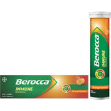 Effervescent orange tablet for immune support with 1000 mg vitamin C, D, and zinc for daily wellness enhancement.