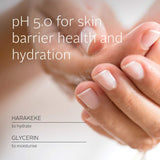 Eco-friendly hand wash with lemongrass and lime, nourishing, vegan, and made with hydrating harakeke for soft, clean hands.