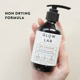 Glow Lab Facial Cleanser Gel in a sleek bottle, enriched with plant botanicals for gentle daily cleansing and hydration.