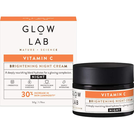 Luxurious Glow Lab Night Cream Vitamin C with Kakadu Plum for vibrant, hydrated skin and advanced renewal overnight.