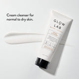 Luxurious Glow Lab Facial Cleanser Crème with plant oils, gently cleanses and hydrates normal to dry skin for a refreshed look.