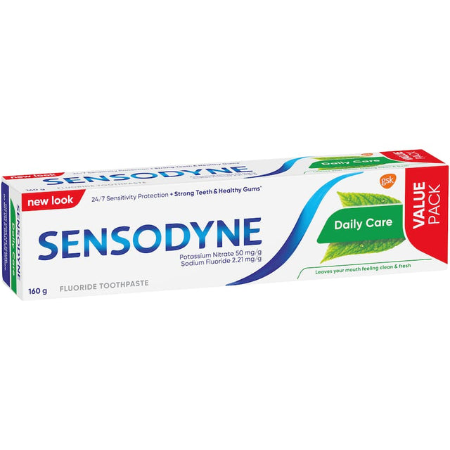 Sensodyne Sensitive Teeth Toothpaste Daily Care: Relief for sensitive teeth, strengthens enamel, protects gums, and freshens breath.