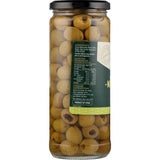 Delmaine Pitted Green Olives: firm, sharp-flavored, Mediterranean olives perfect for salads, snacking, and culinary creations.