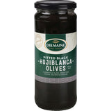 Delmaine Pitted Black Olives, perfect for gourmet dishes, add rich, tangy flavor to pizzas, sauces, and tapenade.