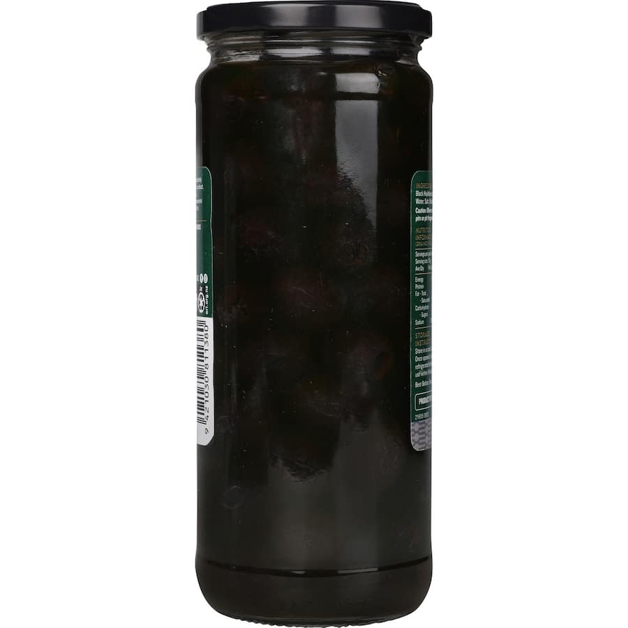 Delmaine Pitted Black Olives in a bowl, perfect for enhancing pizzas, tapenade, and creamy pasta dishes.