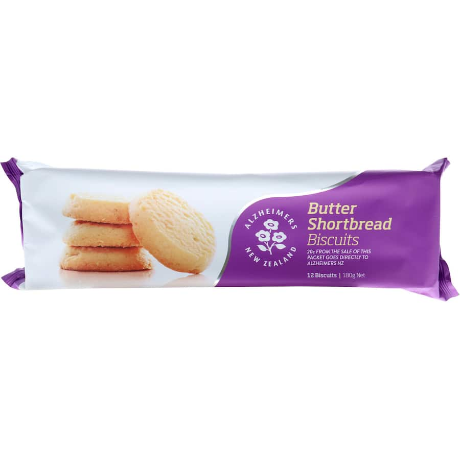 Buttery Alzheimers NZ Shortbread cookies, handcrafted in New Zealand, support Alzheimer’s research with each purchase.