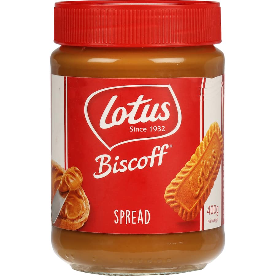 Creamy Lotus Biscoff Spread, made from caramelized cookies, perfect for toast, desserts, or straight from the jar.