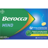 Effervescent citrus flavored supplement with Spanish Sage and 12 vitamins for enhanced mental clarity and focus.