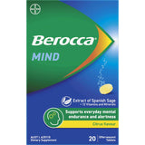 Effervescent citrus tablet for cognitive support, enhancing focus with vitamins, minerals, and Spanish Sage extract.