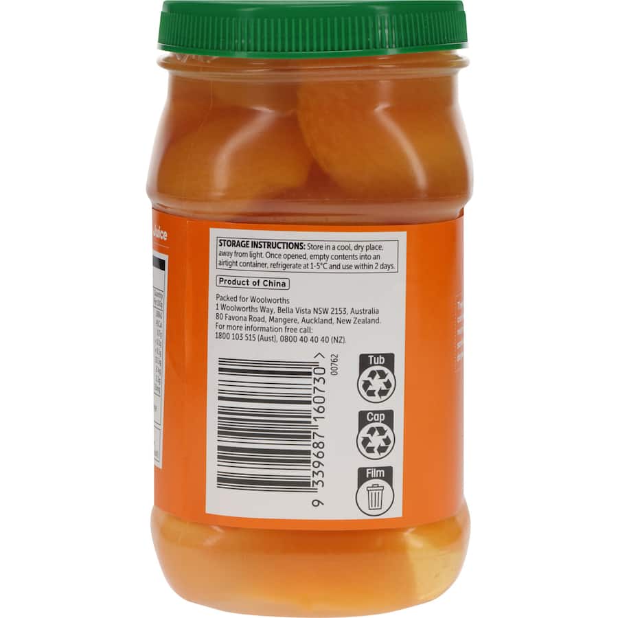 Woolworths Apricot Halves In Juice Plastic jar 695g