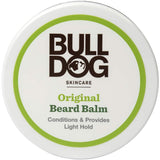 Bulldog Beard Care Original Balm, a moisturizing balm with aloe vera and green tea for soft, well-groomed beards.