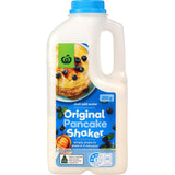 Woolworths Pancake Mix Original Shaker, easy-to-use for quick, fluffy pancakes, just add water and shake.