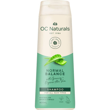 Organic Care Shampoo Normal Balance in a 100% recycled bottle, enriched with bitter orange for soft, healthy hair.