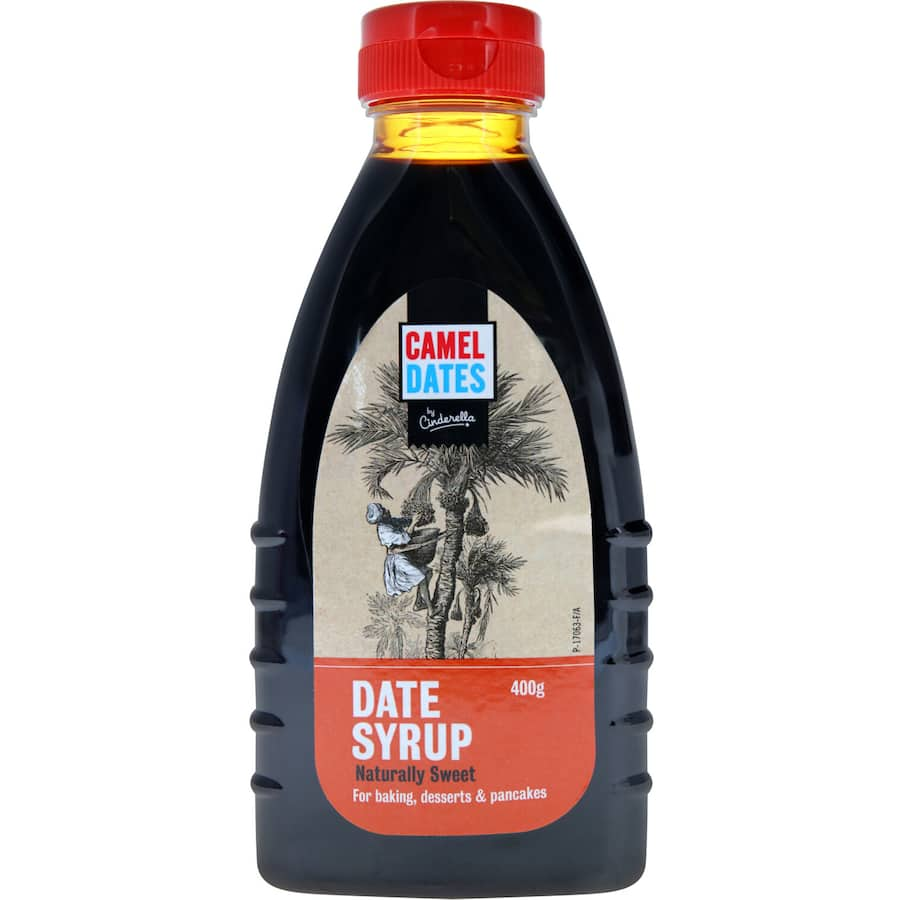 Cinderella Camel Date Syrup: a rich, 100% date syrup perfect for enhancing dishes with natural sweetness and lower sugar content.