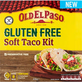 Old El Paso Gluten Free Soft Taco Kit featuring soft corn tortillas and seasoning for authentic, customizable taco night.