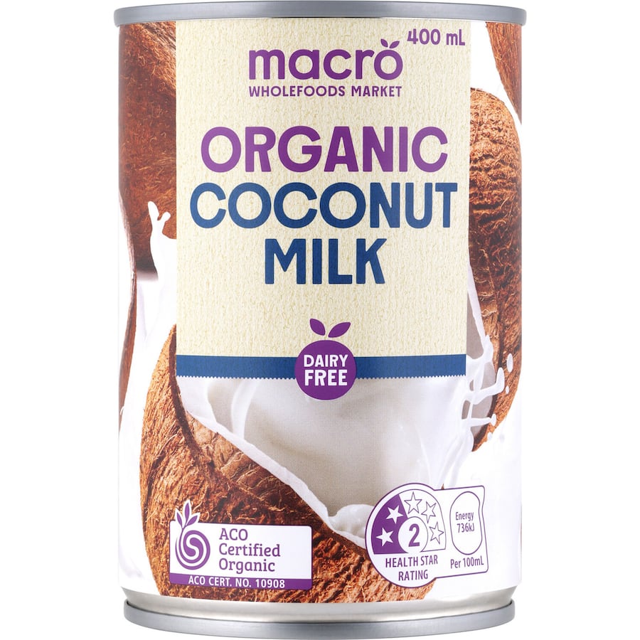 Creamy Macro Organic Coconut Milk in eco-friendly packaging, perfect for soups, curries, smoothies, and vegan dishes.