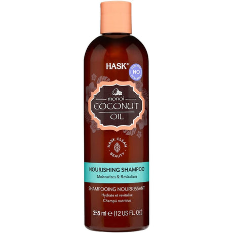 Hask Shampoo Coconut Oil: Nourishing, sulfate-free shampoo for hydrated, vibrant hair with a tropical coconut scent.