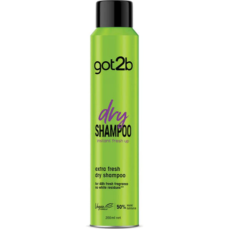 Got2b Fresh It Up Dry Shampoo Extra Fresh: revitalizes hair, absorbs oil, delivers volume, and leaves no white residue.