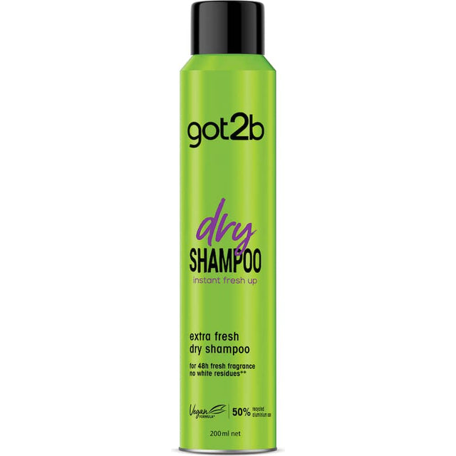 Got2b Fresh It Up Dry Shampoo Extra Fresh: revitalizes hair, absorbs oil, delivers volume, and leaves no white residue.