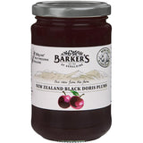 Barkers Plum Jam Black Doris in a jar, showcasing rich, gourmet plum preserve perfect for spreading or baking.